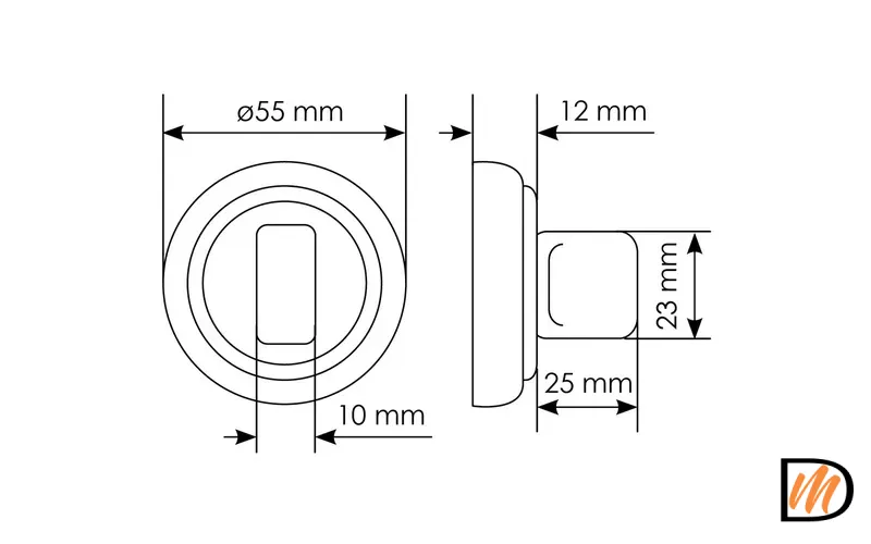 Завертка сантехническая MH-WC-CLASSIC OMS круглая цвет старое мат.серебро