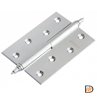 Петля карточная латунная разъемная MB 100X70X3 SC L C с коронкой левая, врезная, цвет матовый хром