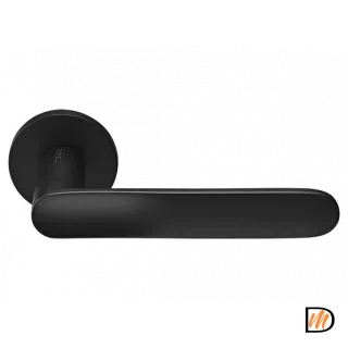 Ручка дверная GARAK MH-59-R6 BL раздельная на круглой розетке 6 мм, цвет черный, ЦАМ Light