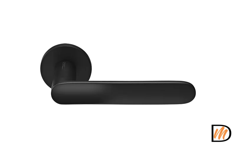 Ручка дверная GARAK MH-59-R6 BL раздельная на круглой розетке 6 мм, цвет черный, ЦАМ Light