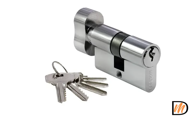 Цилиндровый механизм (личинка) 50CK PC 50 мм с заверткой, сантехнический, цвет хром