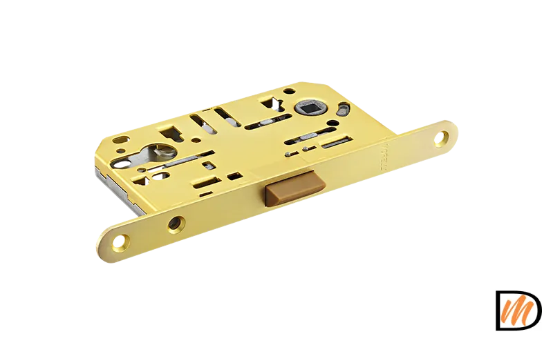 Замок межкомнатный 1885P MSG под цилиндр бесшумный, цвет мат. сатинированное золото