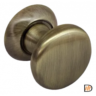 Ручка дверная круглая FOSTER MHR-1 AB на розетке, цвет - античная бронза