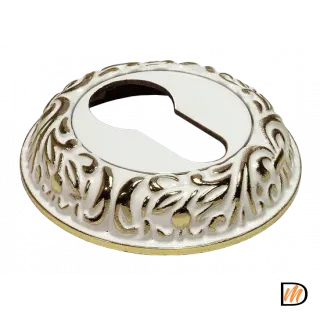 Накладка MH-KH-CLP W/PG на ключевой цилиндр, цвет белая эмаль/золото