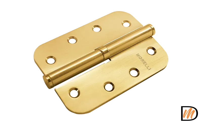 MSD-C 100X70X2.5 SG L, петля стальная скругленная левая без коронки, цвет - мат.золото