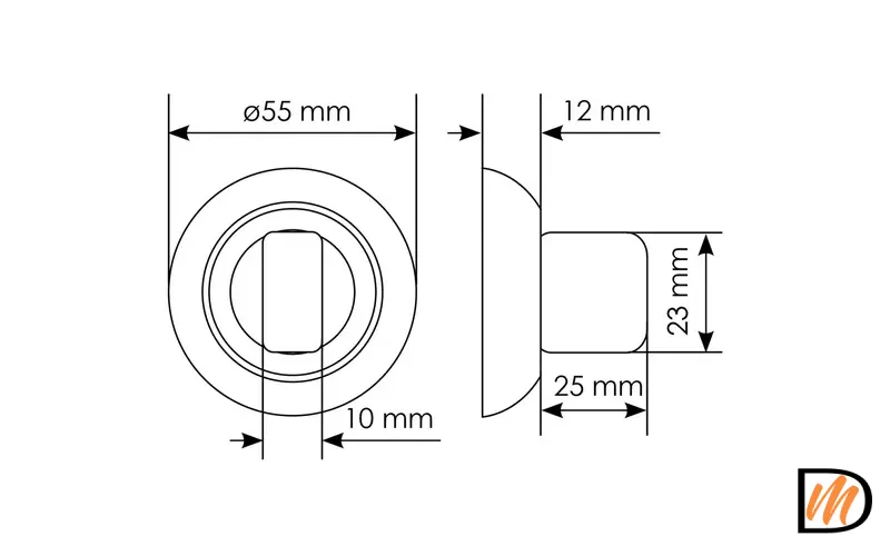 Завертка сантехническая MH-WC SC/CP на круглой розетке цвет мат.хром/хром