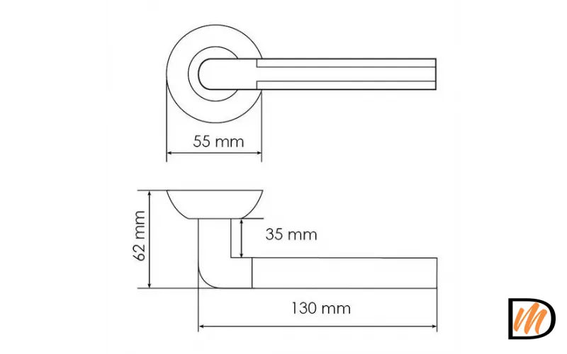 Ручка дверная МОЗАИКА MH-11 SN/CP раздельная на круглой розетке, цвет бел.никель/хром, ЦАМ