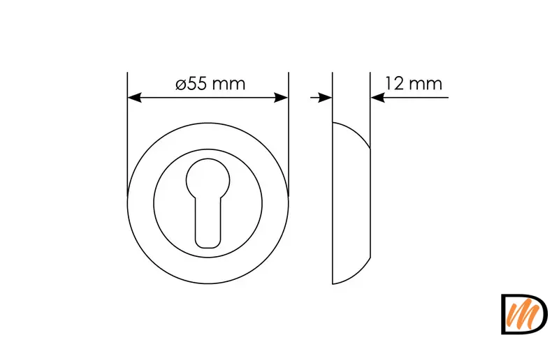 Накладка MH-KH-CLP W/PG на ключевой цилиндр, цвет белая эмаль/золото