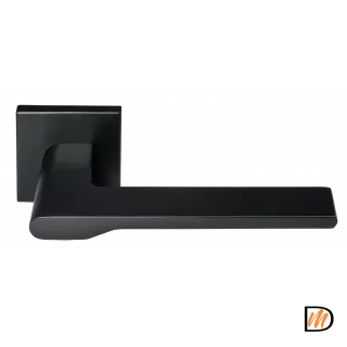 Ручка дверная MERCURY MH-53-S6 BL раздельная на квадратной накладке, цвет черный, ЦАМ Light