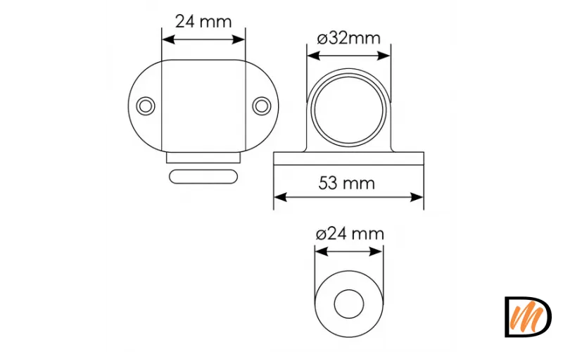 Ограничитель двери MDS-1 PC магнитный, цвет хром