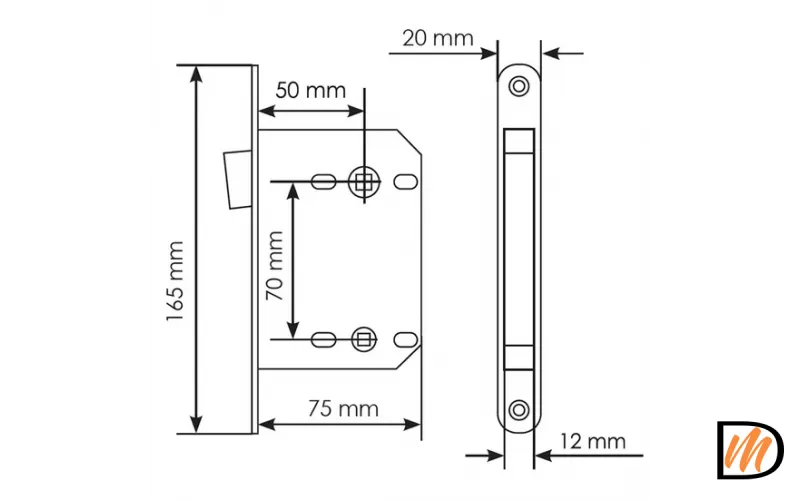 Защелка межкомнтная 2070M SN магнитная, сантехническая, цвет - никель матовый