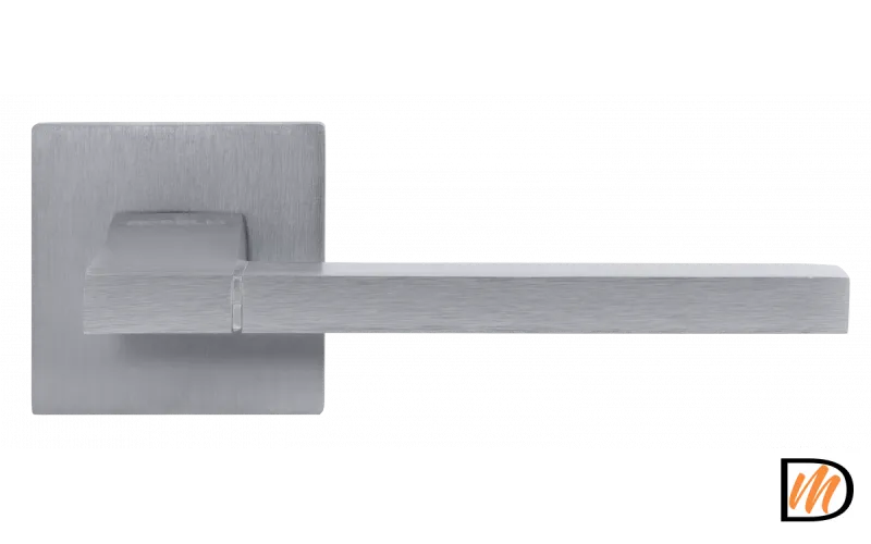 Ручка дверная YSTAD MH-47-S6 SSC раздельная на квадратной розетке 6 мм, цвет суперматовый хром, ЦАМ Light