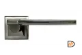 Ручка дверная AGBAR MH-21 SN/BN-S раздельная на квадратной накладке, цвет бел. никель/черн. никель, ЦАМ Light