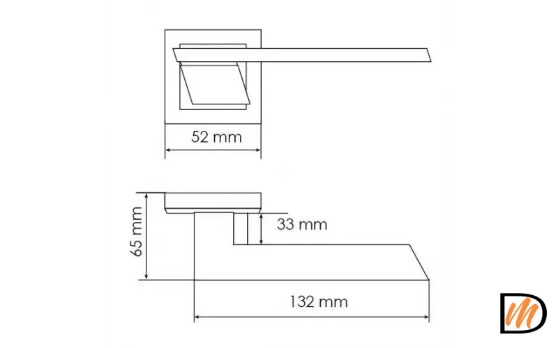 Ручка дверная GVI MH-29 SC/CP-S раздельная на квадратной накладке, цвет матовый хром/хром, ЦАМ