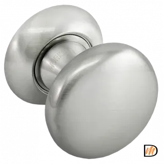 Ручка дверная круглая FOSTER MHR-1 SN на розетке, цвет белый никель