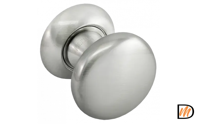 Ручка дверная круглая FOSTER MHR-1 SN на розетке, цвет белый никель