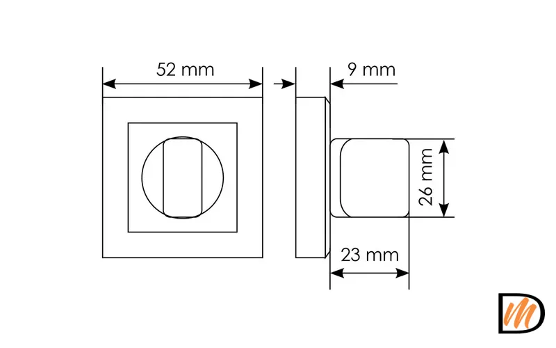 Завертка сантехническая MH-WC-S BL на квдратной розетке цвет черный