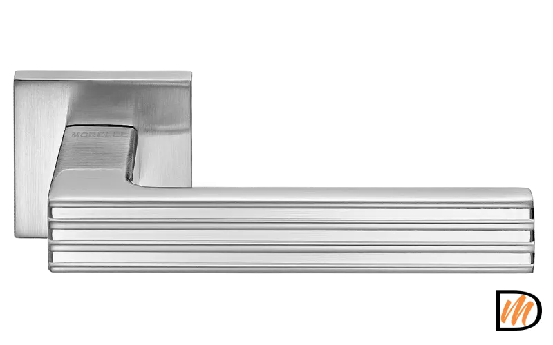 Ручка дверная MAGLEV MH-52-S6 SC раздельная на квадратной розетке, цвет матовый хром, ЦАМ Light