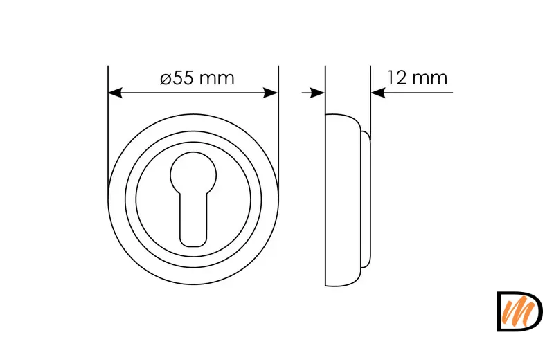 Накладка MH-KH-CLASSIC OMS на ключевой цилиндр, цвет- старое мат.серебро