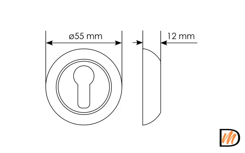 Накладка на замок MH-KH BL под евроцилиндр, цвет черный