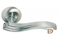 Ручка дверная МИРАЖ MH-14 SN/CP раздельная на круглой розетке, цвет бел.никель/хром, ЦАМ