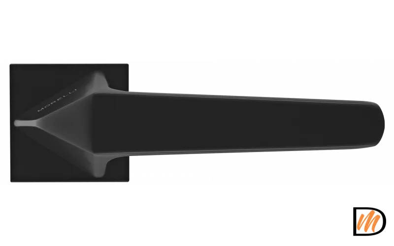 Ручка дверная SOUK MH-55-S6 BL раздельная на квадратной розетке 6 мм, цвет черный, ЦАМ Light