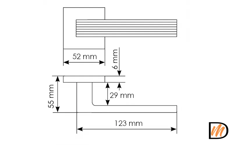 Ручка дверная MAGLEV MH-52-S6 SC раздельная на квадратной розетке, цвет матовый хром, ЦАМ Light