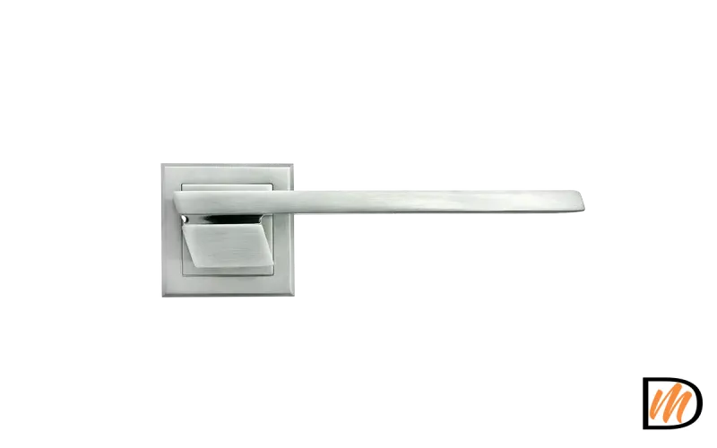 Ручка дверная GVI MH-29 SC/CP-S раздельная на квадратной накладке, цвет матовый хром/хром, ЦАМ