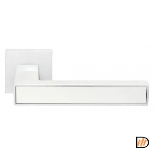 Ручка дверная SULLA MH-48-S6 W раздельная на квадратном основании, цвет белый, ЦАМ Light