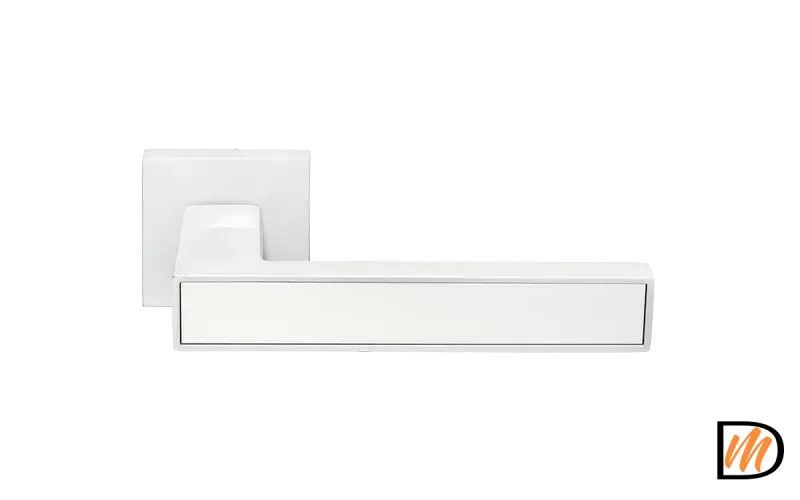 Ручка дверная SULLA MH-48-S6 W раздельная на квадратном основании, цвет белый, ЦАМ Light