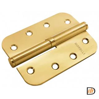 MSD-C 100X70X2.5 SG R, петля стальная скругленная правая без коронки, цвет - мат.золото