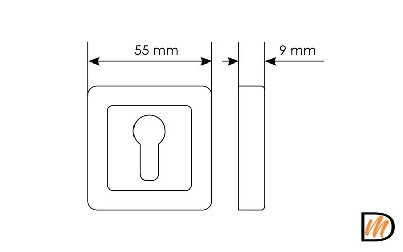 Накладка на ключевой цилиндр MH-KH-S55 SC/CP, цвет матовый хром/хром