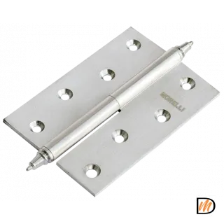 Петля разъемная латунная карточная MB 100X70X3 SN R C  с коронкой правая, врезная, цвет белый никель