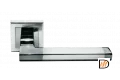 Ручка дверная PANTS MH-35 SN/BN-S раздельная на квадратной розетке, цвет бел.никель/черн. никель, ЦАМ Light