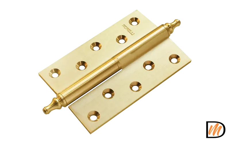 Петля карточная разъемная латунная MB 120X80X3.5 SG L C с коронкой левая, верзная, цвет матовое золото