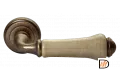 Ручка дверная UMBERTO MH-41-CLASSIC OMB/CH раздельная на круглой розетке, цвет старая матовая бронза/шампань, ЦАМ