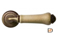 Ручка дверная UMBERTO MH-41-CLASSIC OMB/CH раздельная на круглой розетке, цвет старая матовая бронза/шампань, ЦАМ
