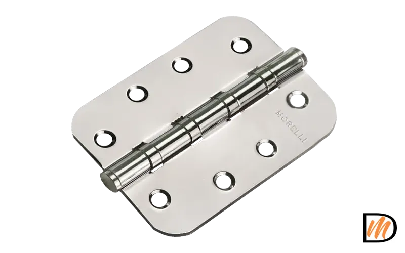 Петля универсальная стальная MS-C 100X70X2.5-4BB SN с коронкой скругленная, врезная, цвет бел.никель, сталь