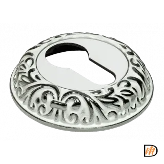 Накладка MH-KH-CLP W/PC на ключевой цилиндр, цвет белая эмаль/хром