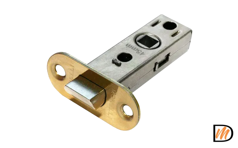 OL6-45 PG, защелка межкомнатная, скругленная планка, цвет - золото