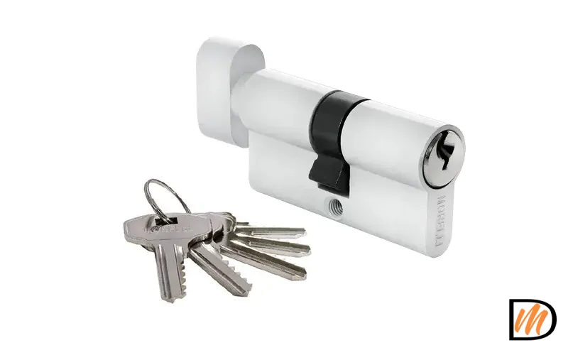 Цилиндровый механизм (личинка) 60CK W 60 мм с заверткой, цвет белый