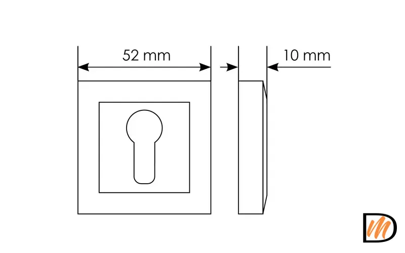 Накладка на евроцилиндр MH-KH-S SN/BN, цвет белый никель/черн. никель