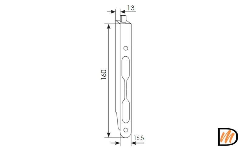 Шпингалет дверной OL160 PG, цвет золото, сталь