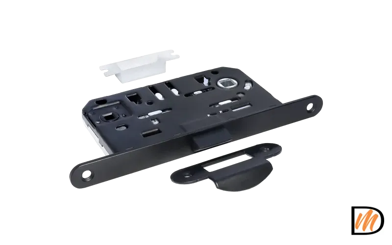 1895P BL, защелка бесшумная многофункциональная, цвет - черный