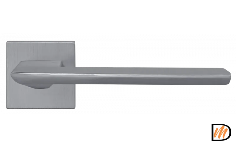 Ручка дверная PLATEAU MH-51-S6 SC раздельная на квадратной розетке, цвет матовый хром, ЦАМ Light