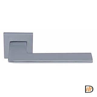 Ручка дверная PLATEAU MH-51-S6 SC раздельная на квадратной розетке, цвет матовый хром, ЦАМ Light
