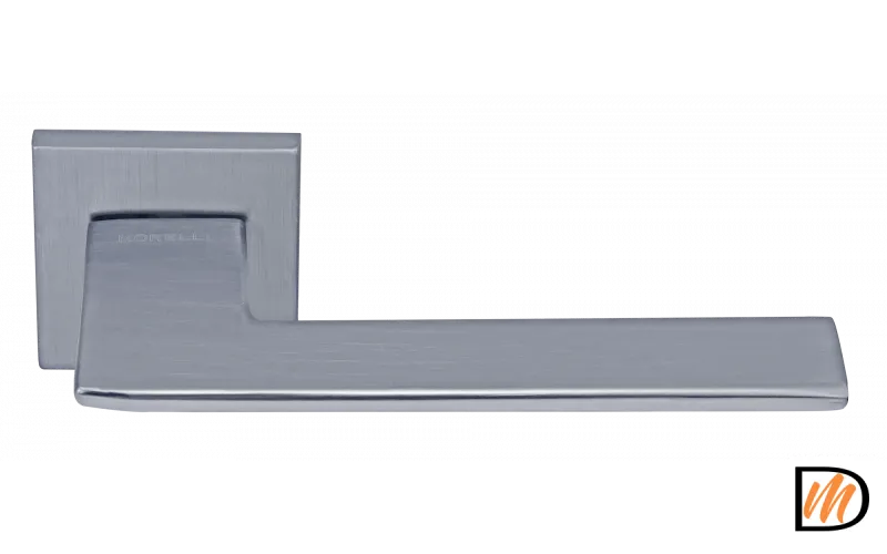 Ручка дверная PLATEAU MH-51-S6 SC раздельная на квадратной розетке, цвет матовый хром, ЦАМ Light