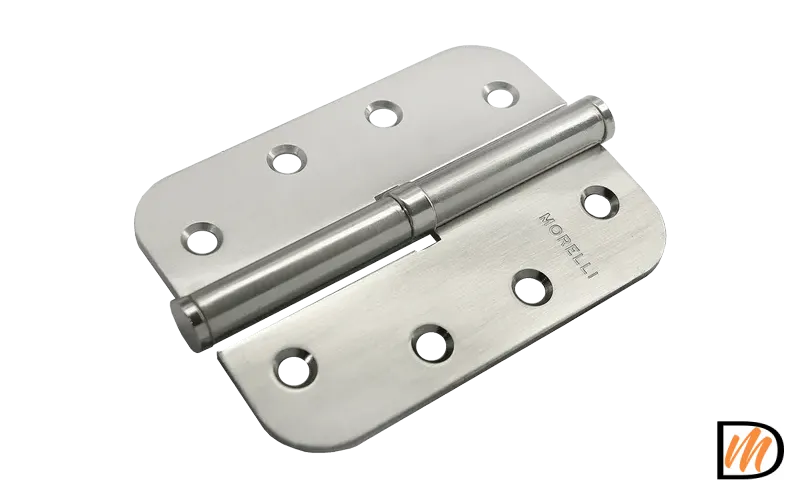 Петля разъемная MSND-C 100X70X2.5 SN R -IND правая без коронки скругленная, врезная, цвет бел.никель, сталь