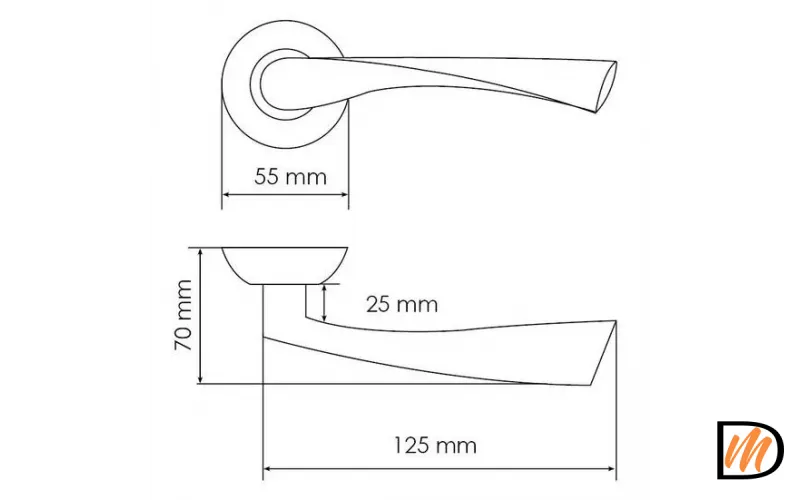 Ручка дверная КАПЕЛЛА MH-01 SG на круглом основании, цвет мат. золото