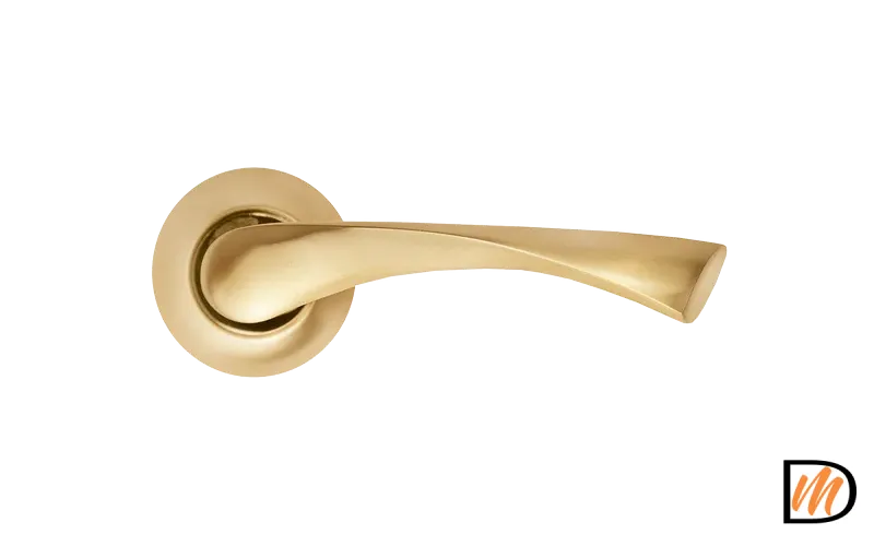Ручка дверная КАПЕЛЛА MH-01 SG на круглом основании, цвет мат. золото